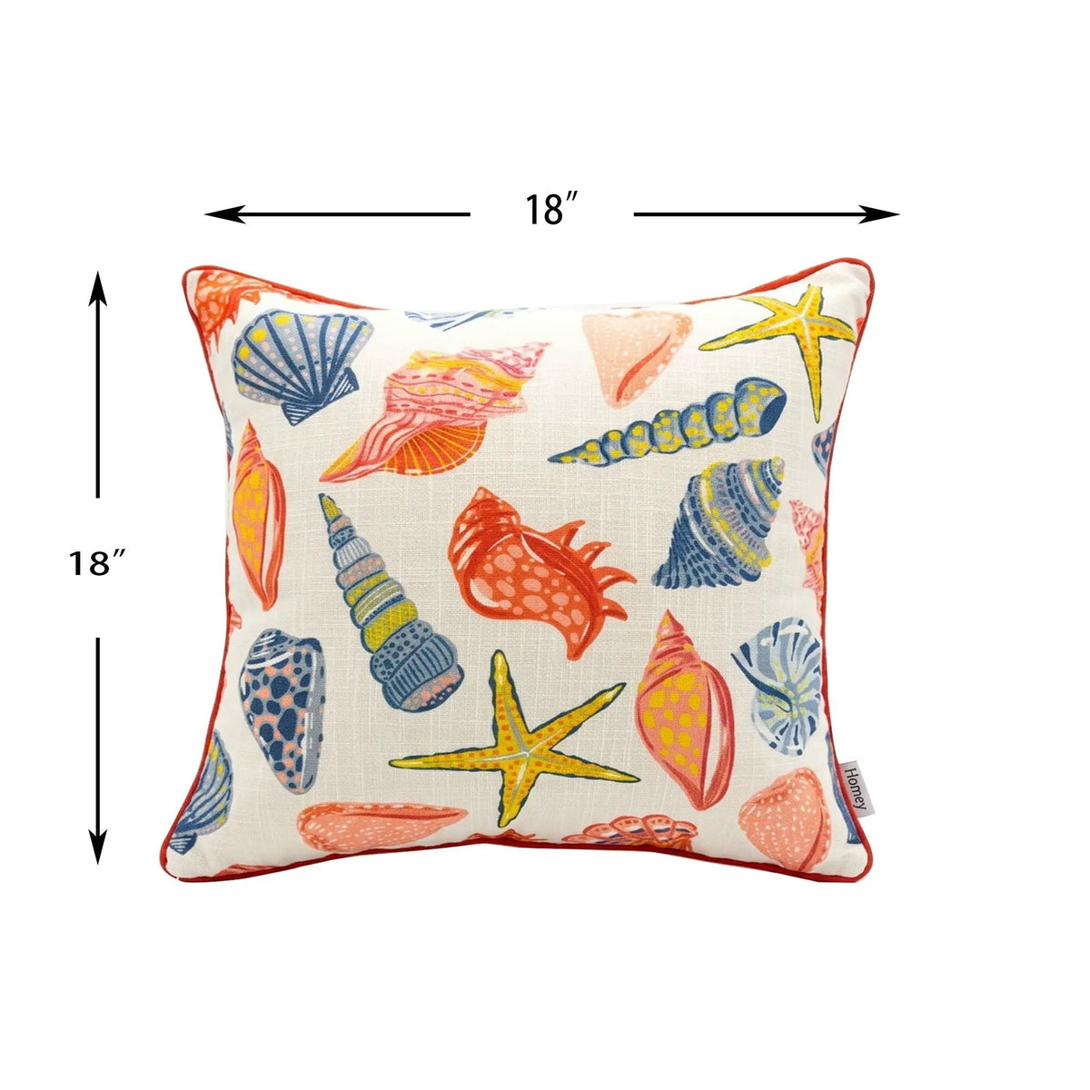 Square Coral Outdoor Pillows | Set Of 2 | 18 Inch Square | Weather-Resistant Polyester
