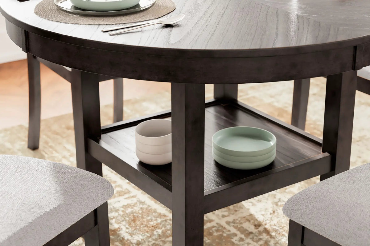 Langwest Dining Table Set | 5-Piece | Brown Finish | 42 Inch Square Table