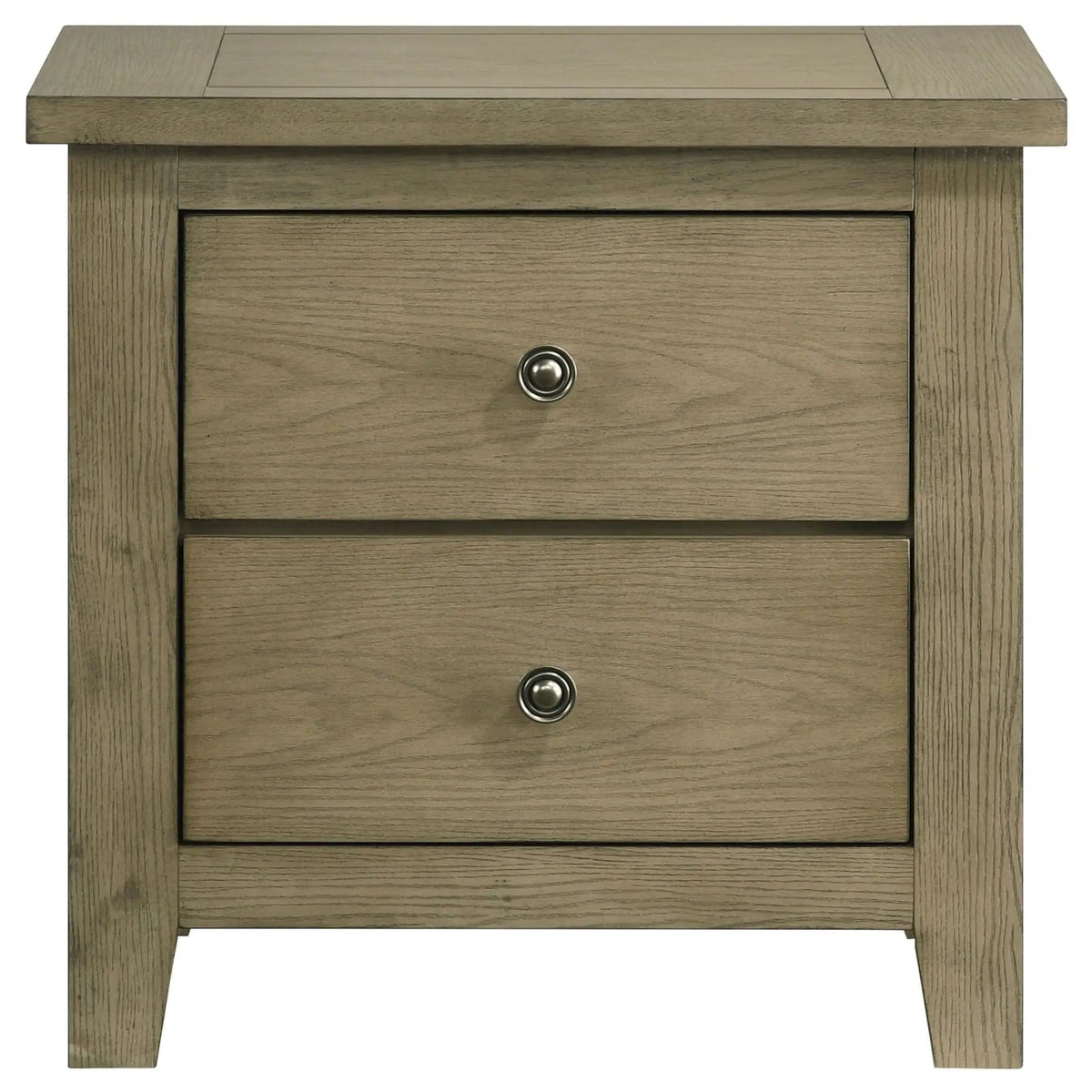 Hazlewood 2-drawer Nightstand Bedside Table Vineyard | 25.75 x 15.25 x 25.25 in | Rubberwood & Engineered Wood | Oak