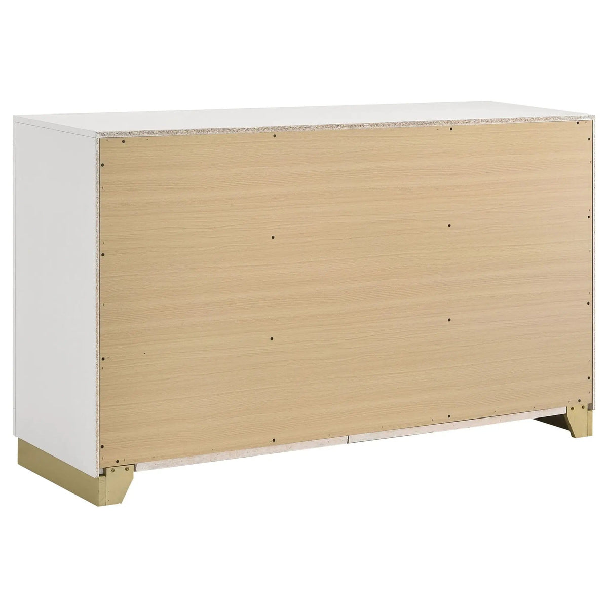 Caraway 6-drawer Dresser | 59 x 17.25 x 34.75 in | Rubberwood & Engineered Wood | White