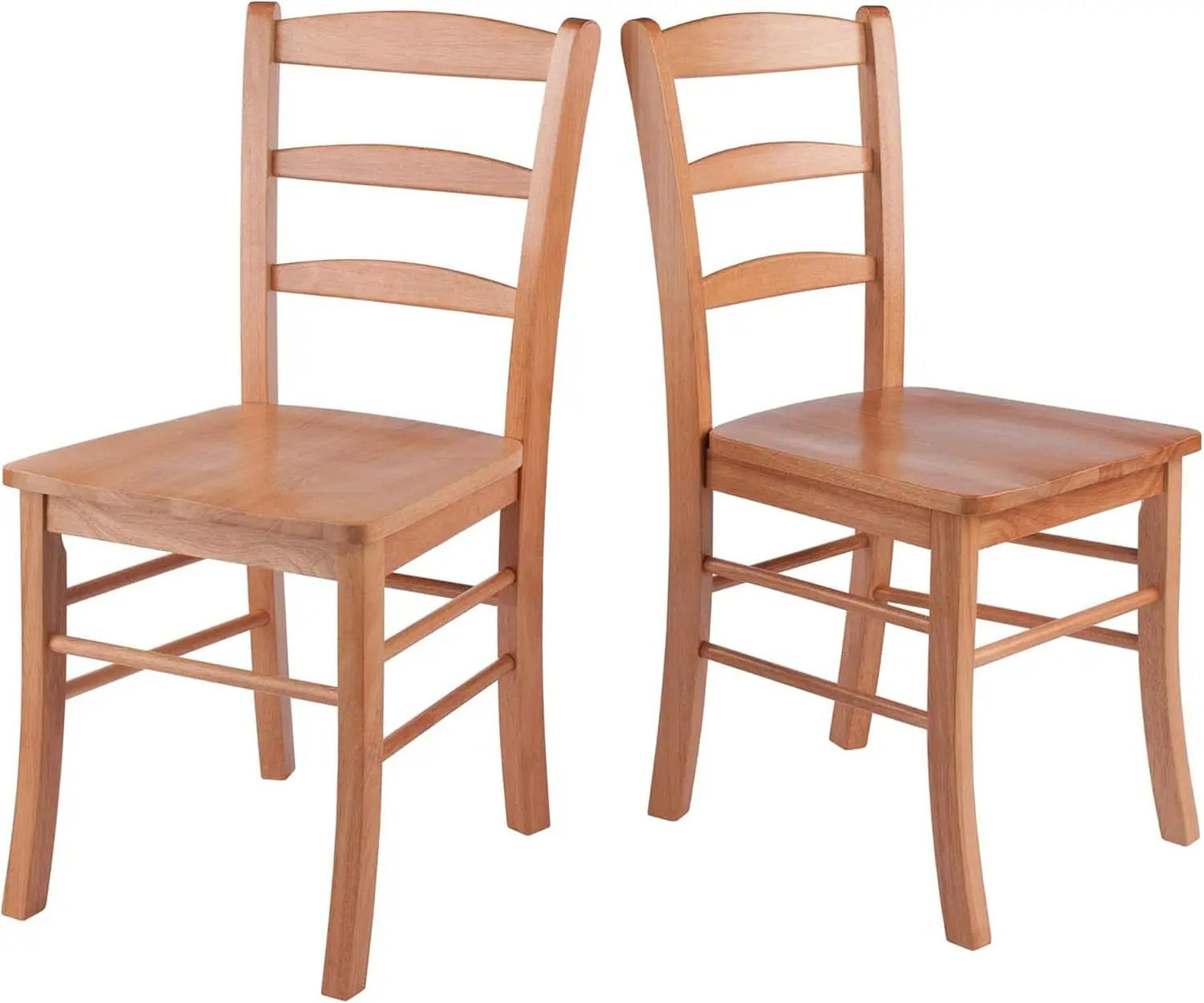 Light Oak Ladder Back Dining Chair Set 2 Piece Wood Chairs from PriceLows™