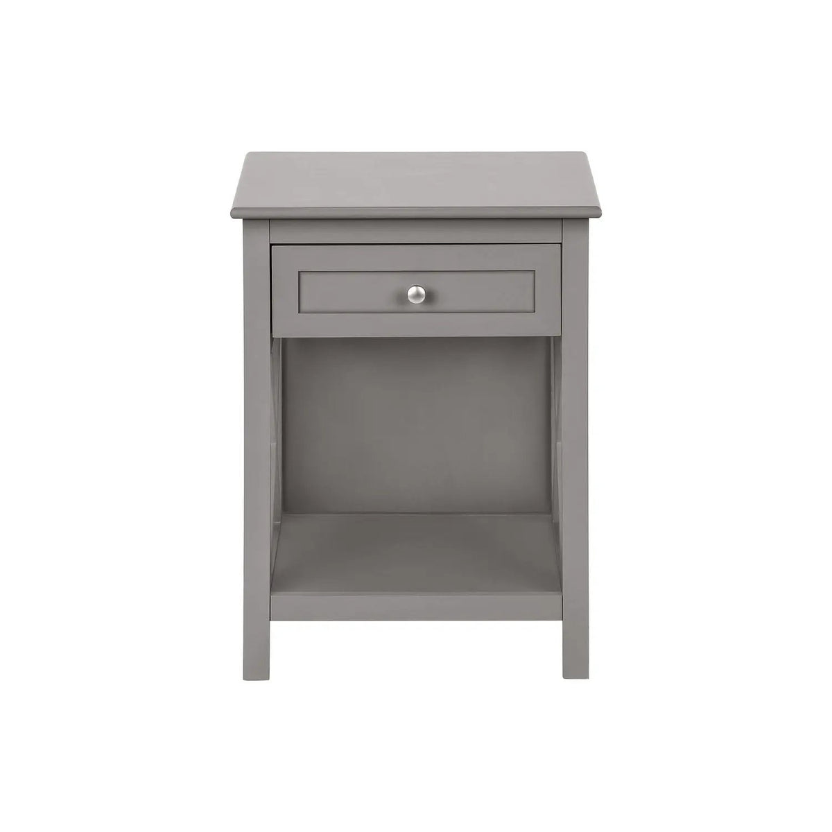 2-Tier Accent End Table | 25 Inch Height | Paneled Storage Drawer | Transitional Style