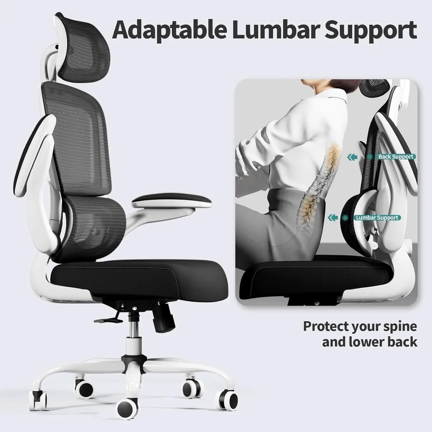 Ergonomic High Back Mesh Office Chair With Wheels Black from PriceLows™