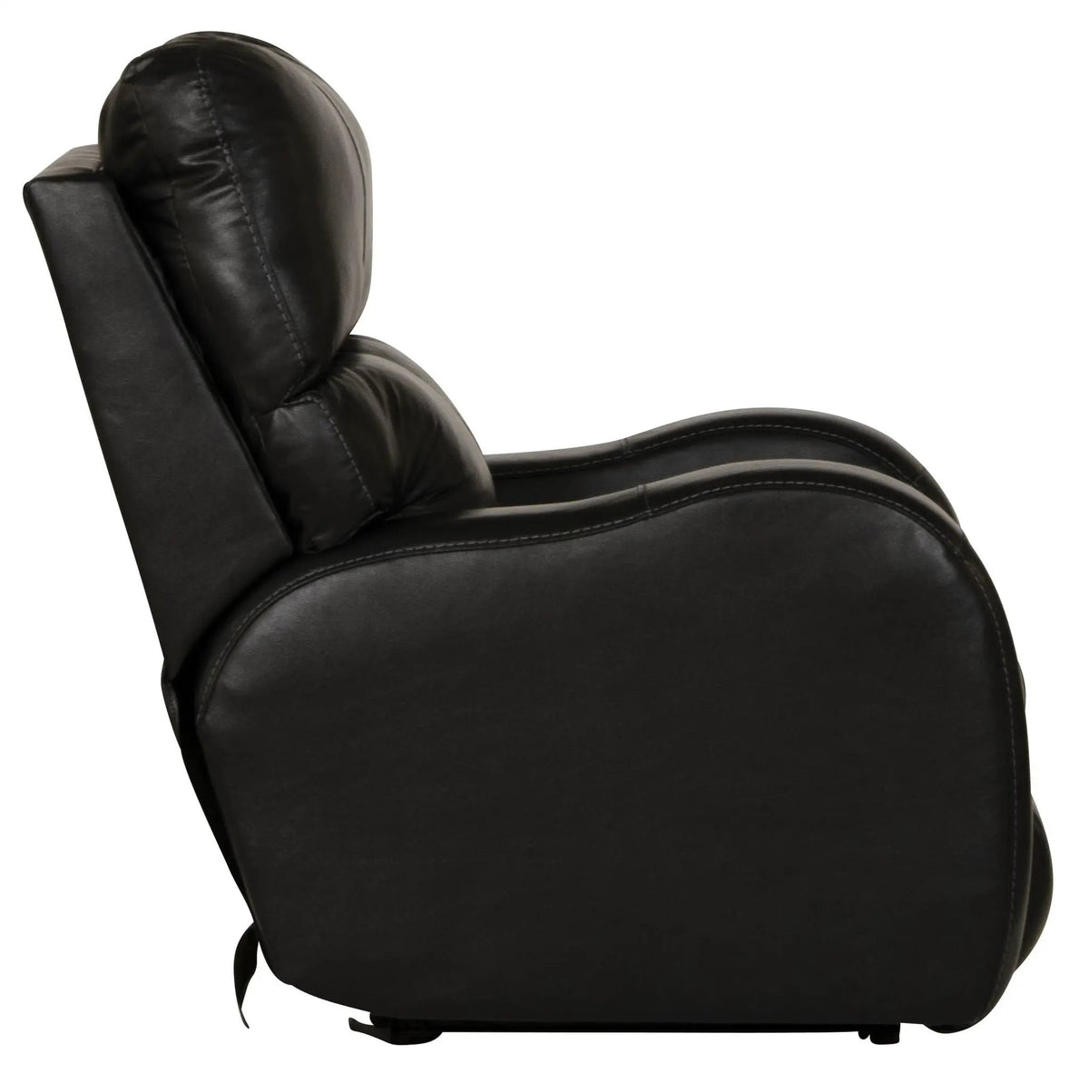 Leather Power Recliner | Lay Flat | Power Headrest | Gunmetal Black