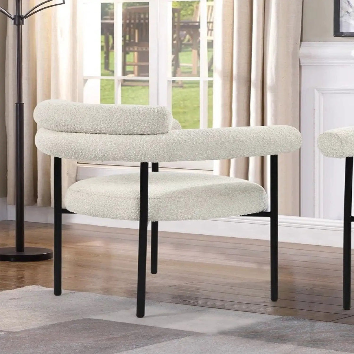Upholstered Dining Chairs | Metal Legs | Padded Seats | Set Of Two