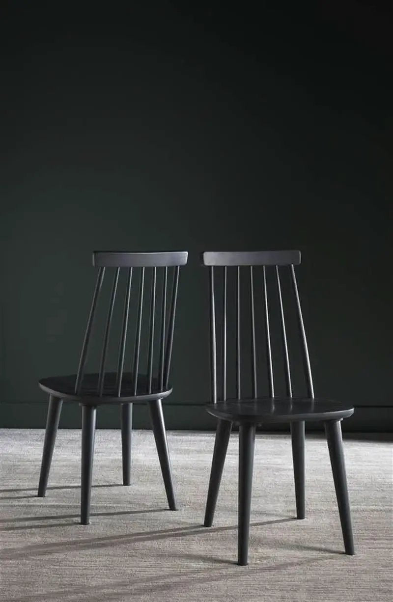 Grey Farmhouse Spindle Side Dining Chairs Set Of 2 from PriceLows™