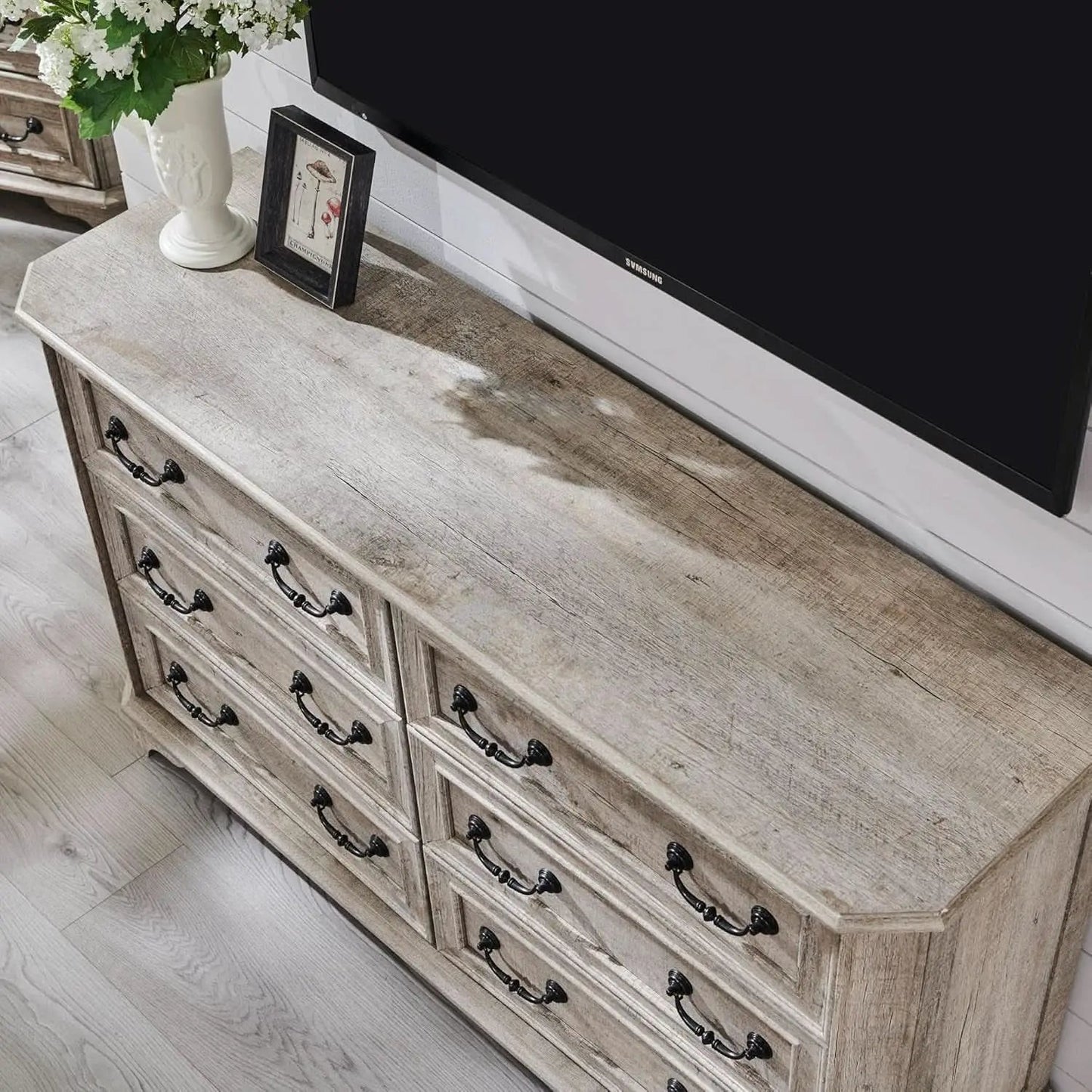 Farmhouse 54 Inch Rustic Dresser With Wood Texture from PriceLows™