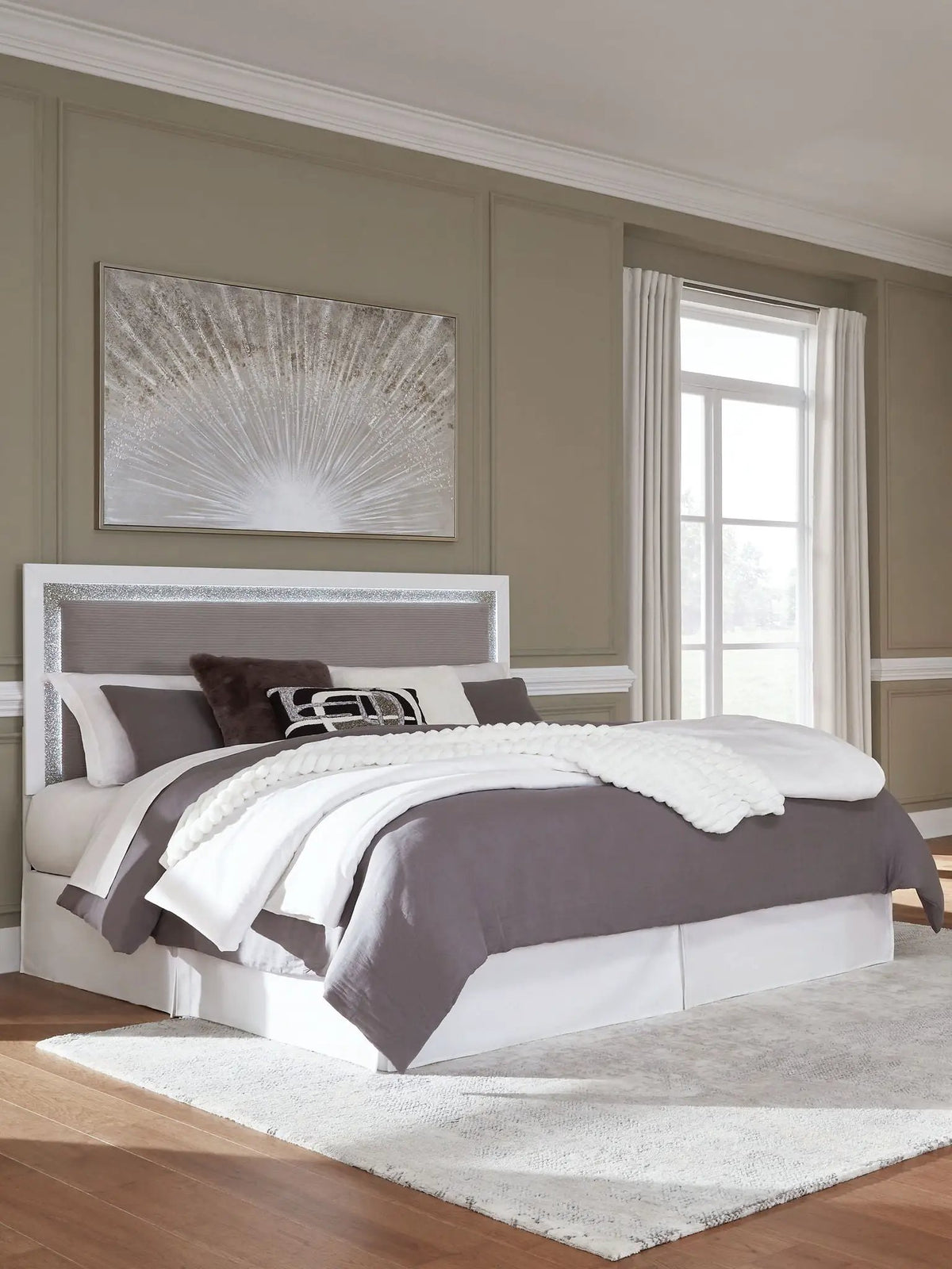 Maeling Upholstered Panel Headboard | Modern Glam Style | Crisp Matte Finish | 52.76 Inch Height