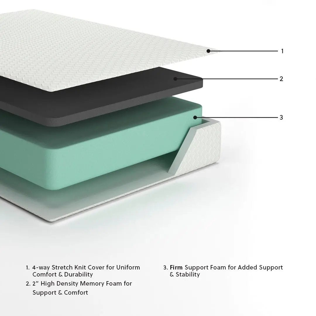 Chime 12 Inch Memory Foam Mattress | Thick Memory Foam Layer | Pressure Relief | Twin Size