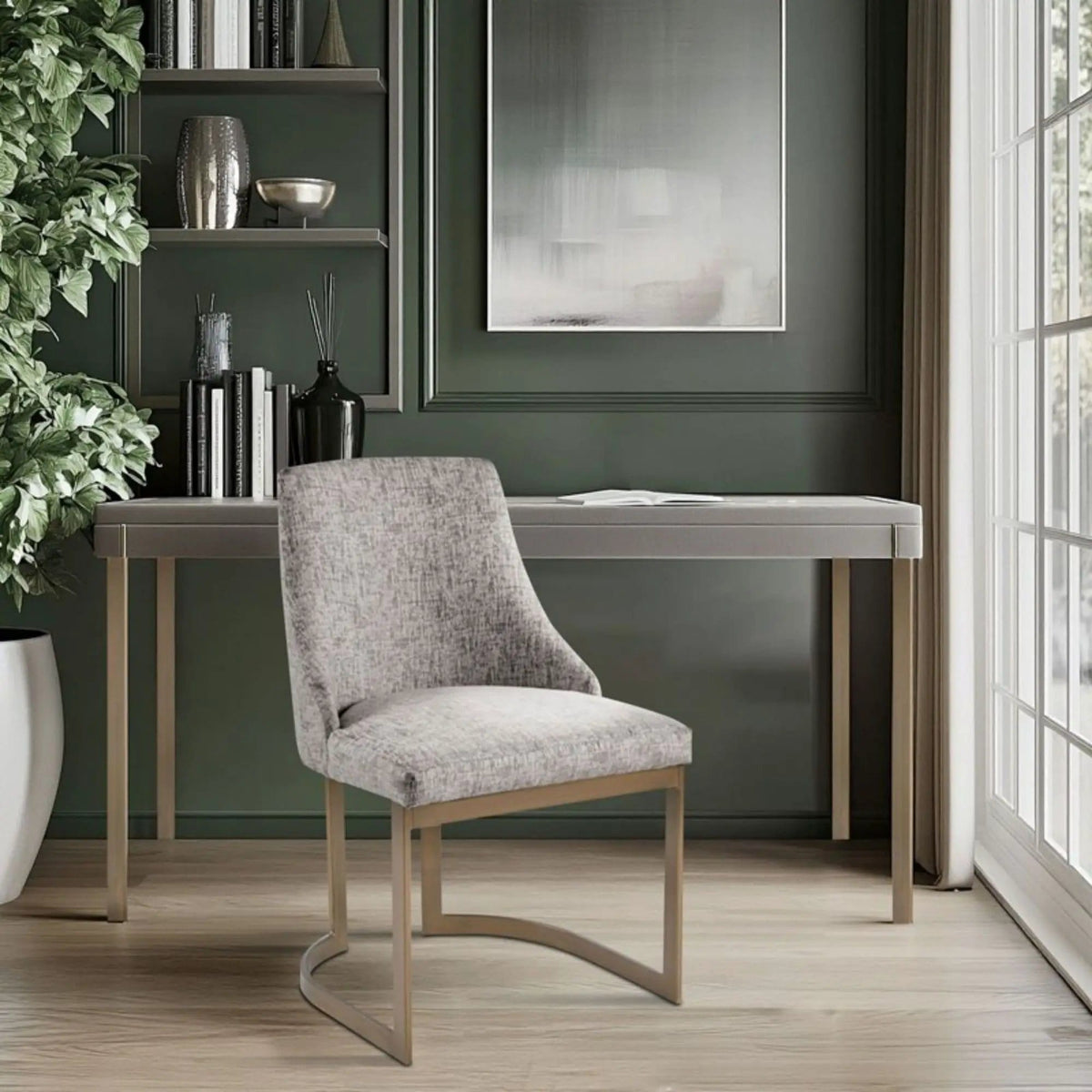 Contemporary Modern Accent Dining Chairs (Set of 2) | 2 Pieces | Metal | Dining Room