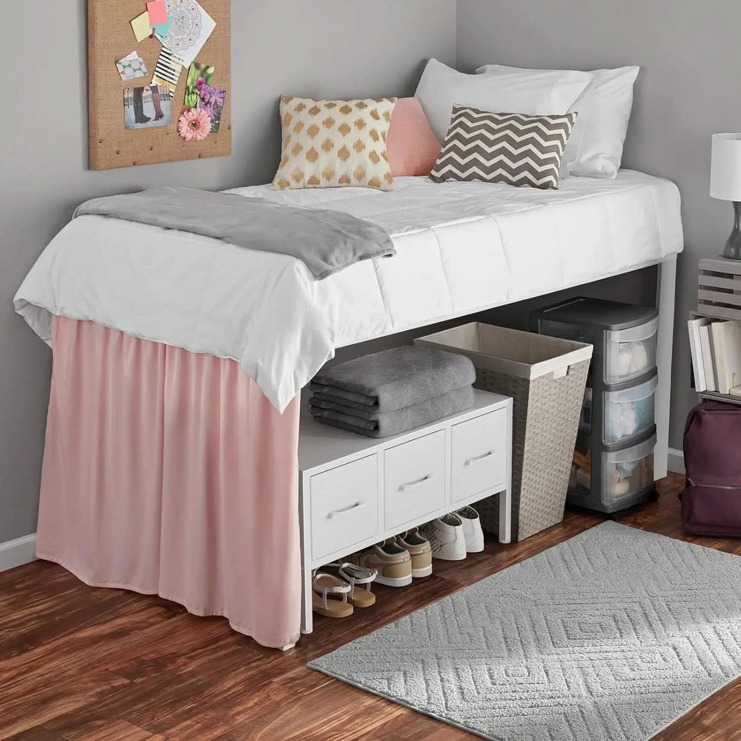 White Closet Storage Organizer With Fabric Drawers from PriceLows™
