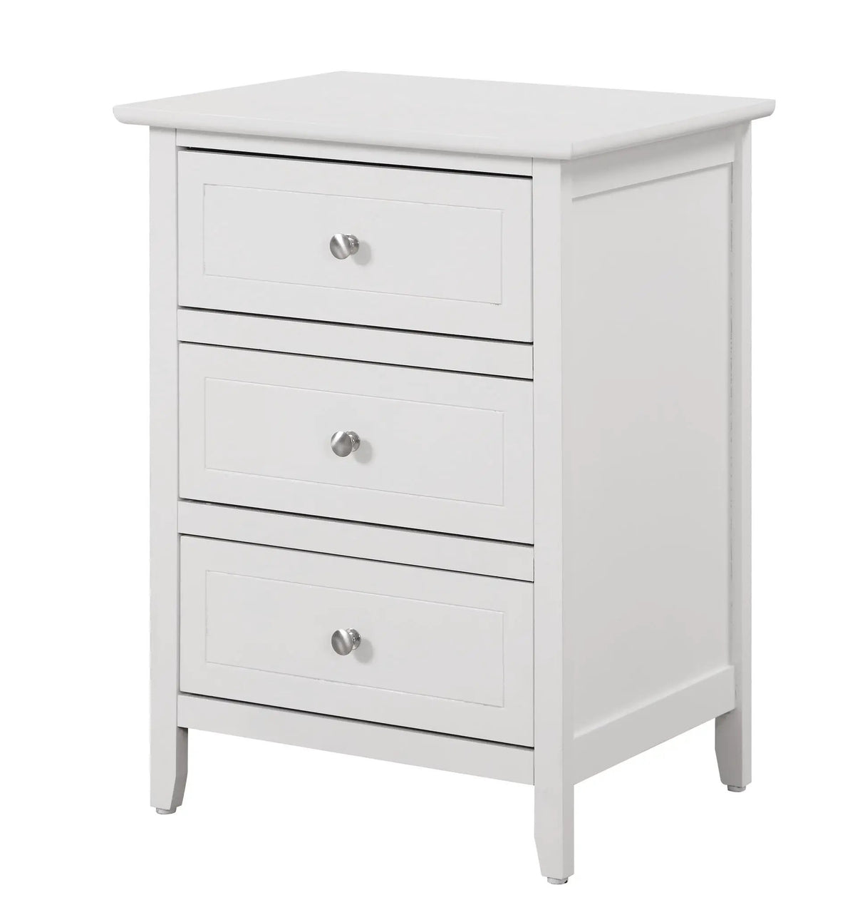 Nightstand | 3 Drawer | Real Wood Veneer | Nickel Hardware