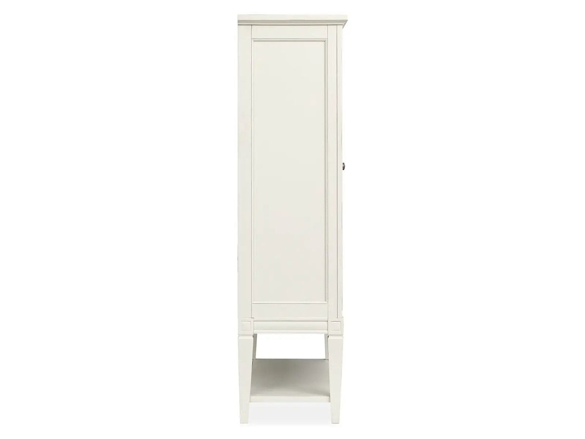 Willowbrook Display Cabinet | 18 x 40 x 66 in | Tempered Glass & Veneer | Egg Shell White