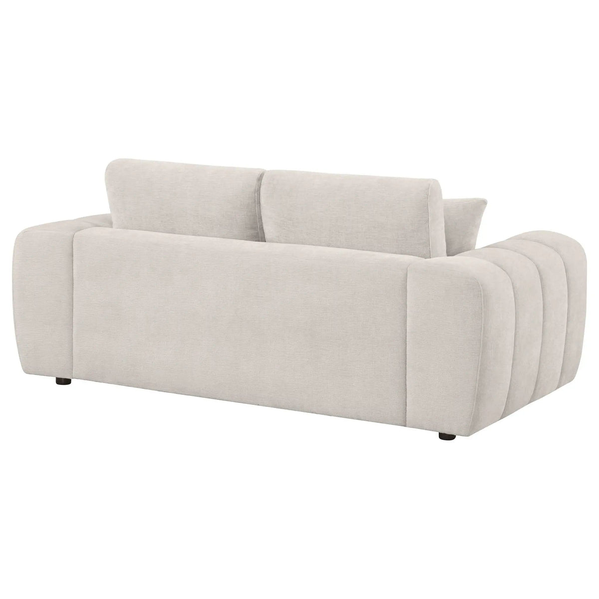 Burnett Chenille Upholstered Wide Arm Loveseat | 77.5 x 39.25 x 33.5 in | Rubberwood & Engineered Wood | Ivory