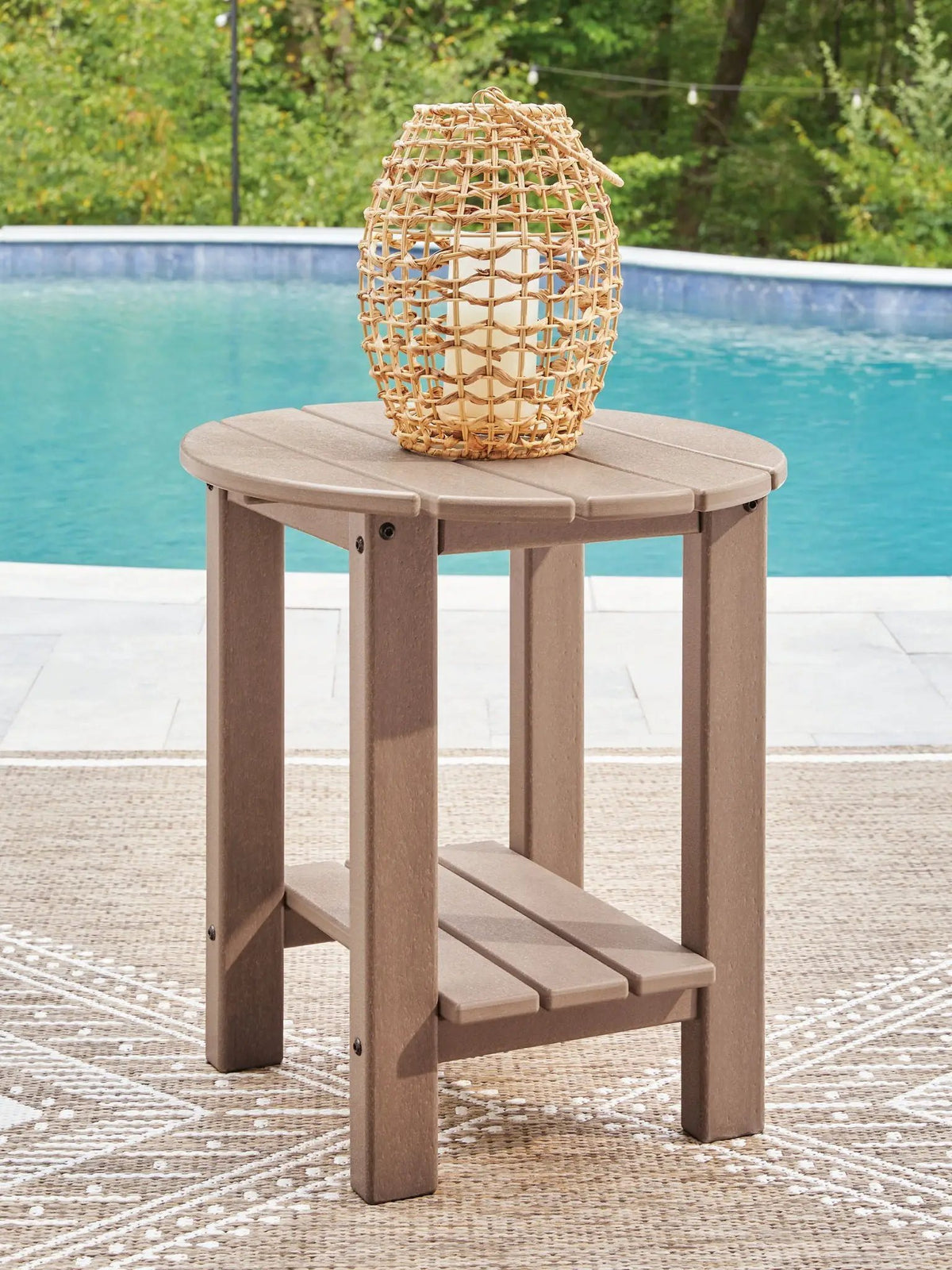 Grover Beach Oval Outdoor Table | Natural Neutral Style | 48 Inch Width | Patio Coffee Table