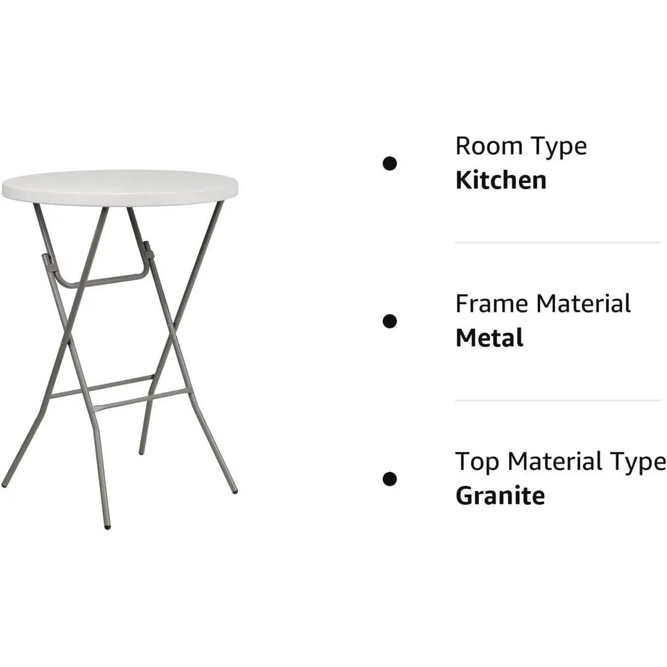 Round Folding Bar Table White 43 Inch Height Plastic from PriceLows™