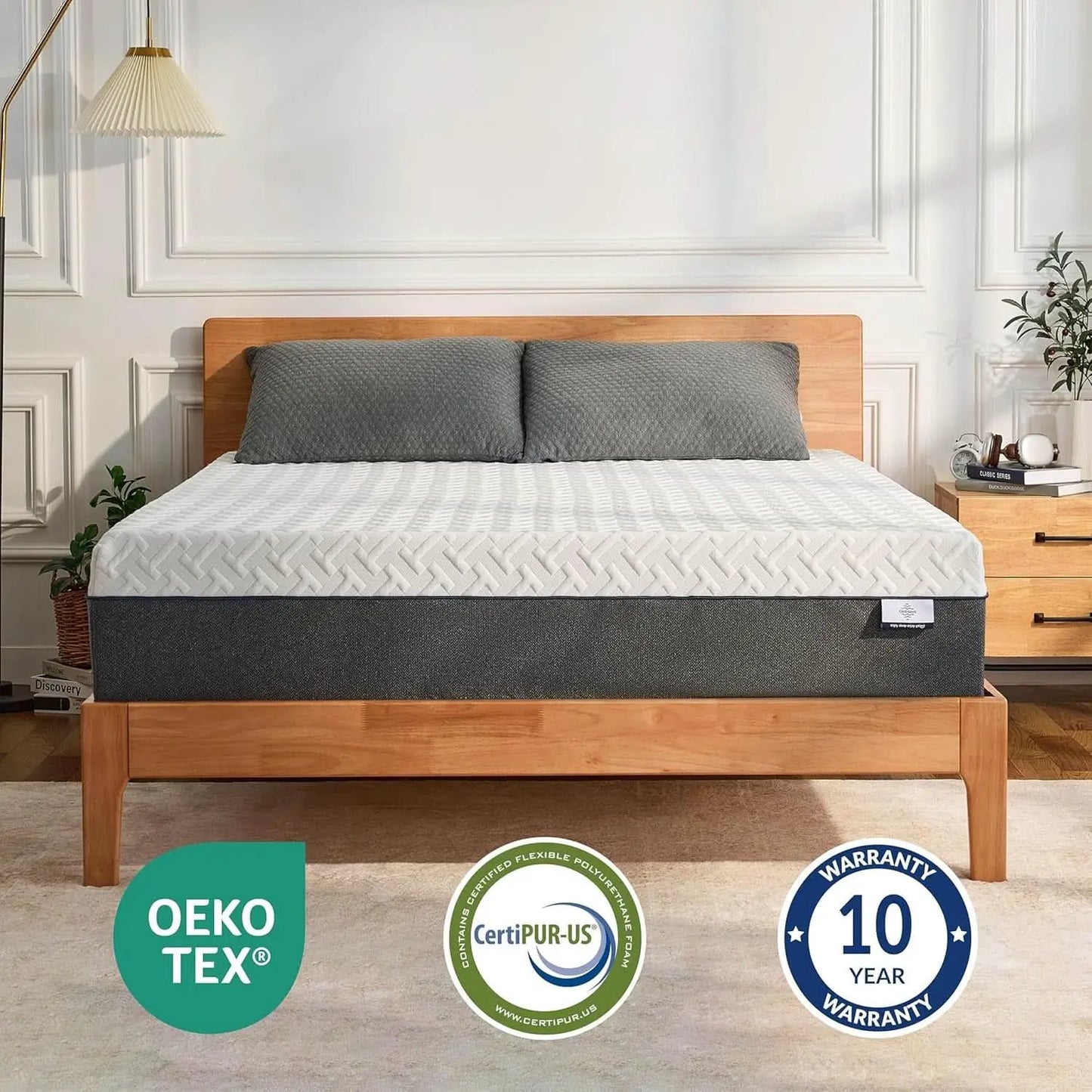 Queen Memory Foam Mattress Gel Cooling CertiPur US Certified from PriceLows™