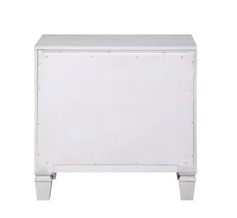 Katia Weathered Nightstand | Gray And White Finish | Poplar Wood Construction | Smooth Drawer Access