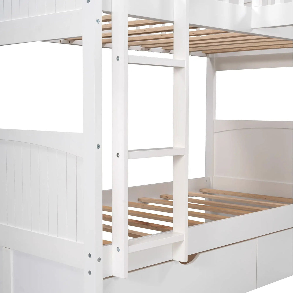 Bunk Bed With Loft | Sleeps 3 | Twin | 2 Underbed Drawers | Built In Stepladder
