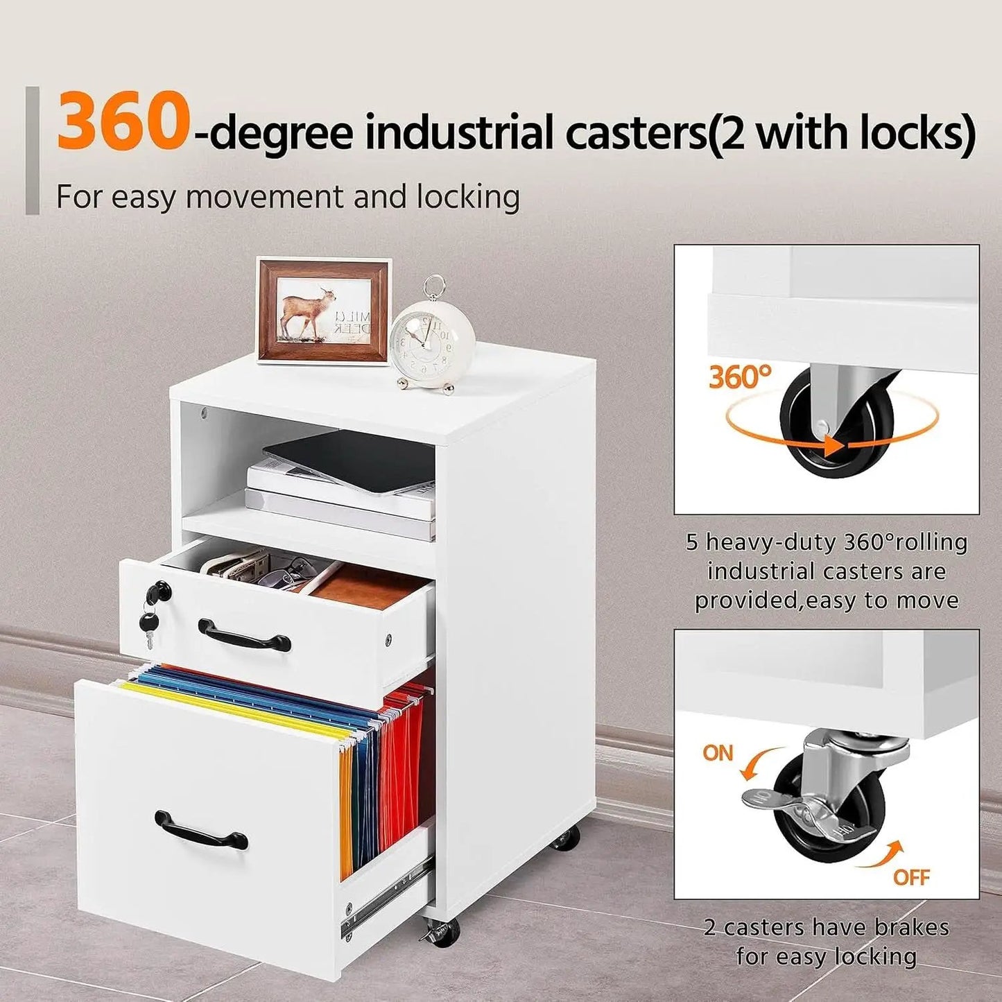 White Vertical File Cabinet With Locking Top Drawer from PriceLows™