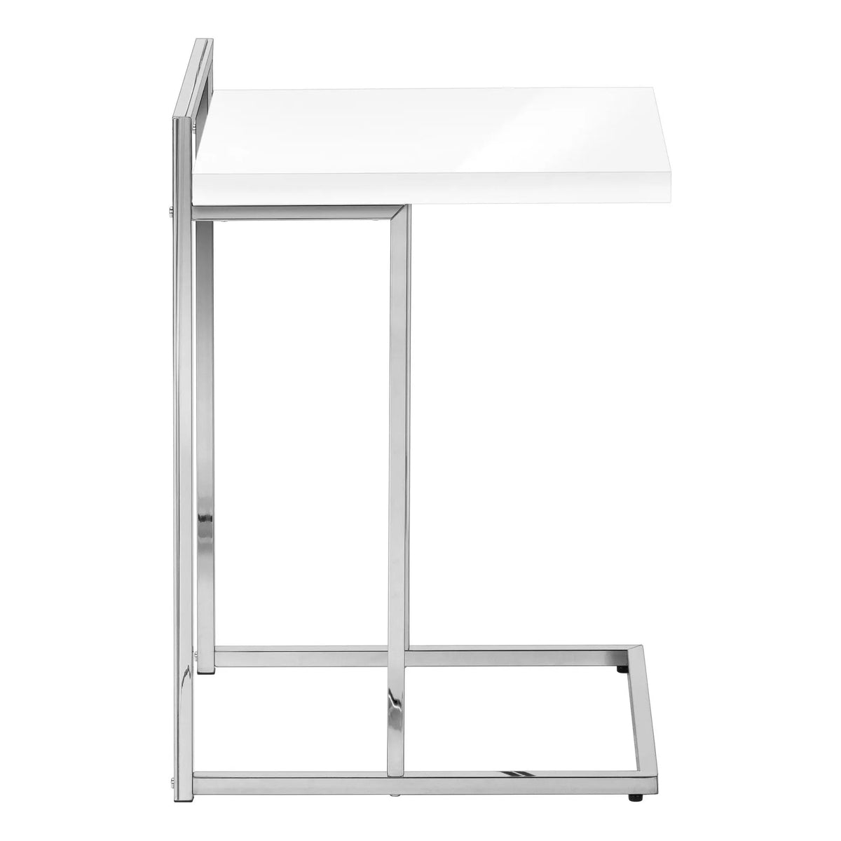 C-Shaped Accent Table | Sturdy Metal Base | Thick Rectangular Top | Portable And Lightweight