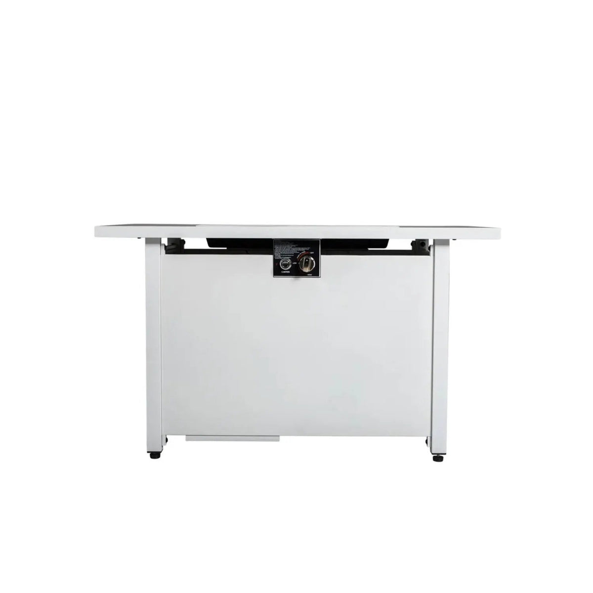 Outdoor Fire Pit Table | 43 Inch Rectangular | 50000 BTU | White