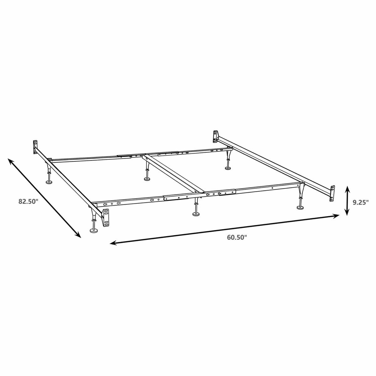 Esme Queen or E King Bed Frame Black (Headboard & Footboard) | 60.5 x 82.5 x 9.25 in | Bedroom Furniture | Bedroom