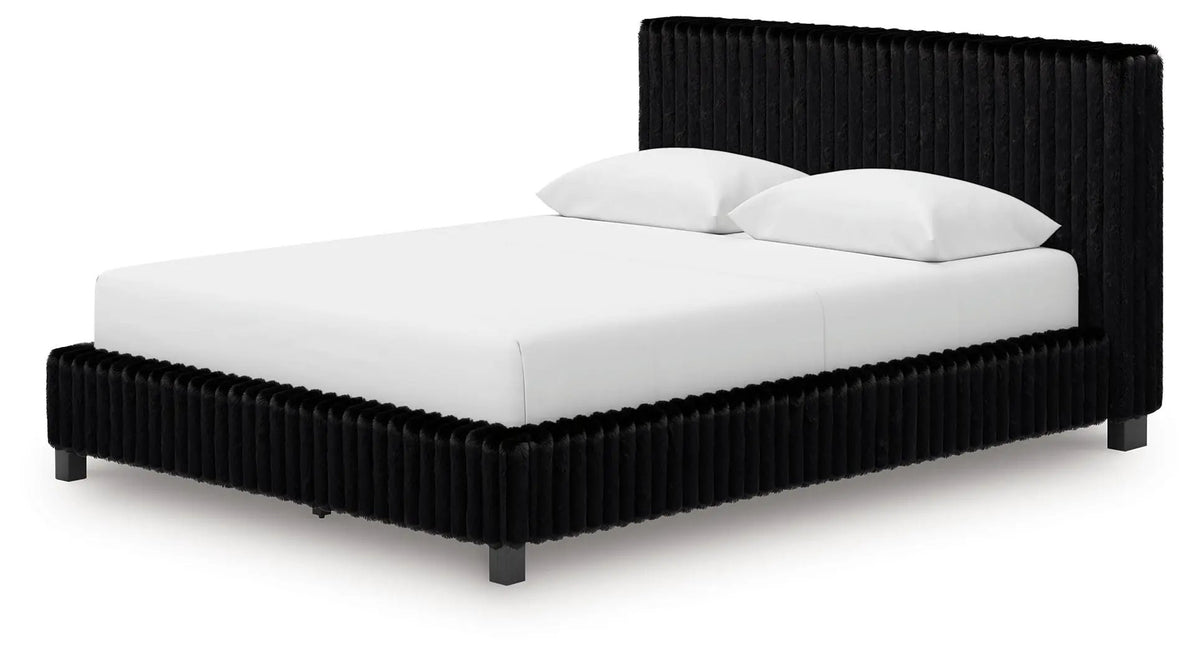 Zuraleus Upholstered Bed | Corded Fabric | Casual Contemporary Style | 91.25 Inch Width