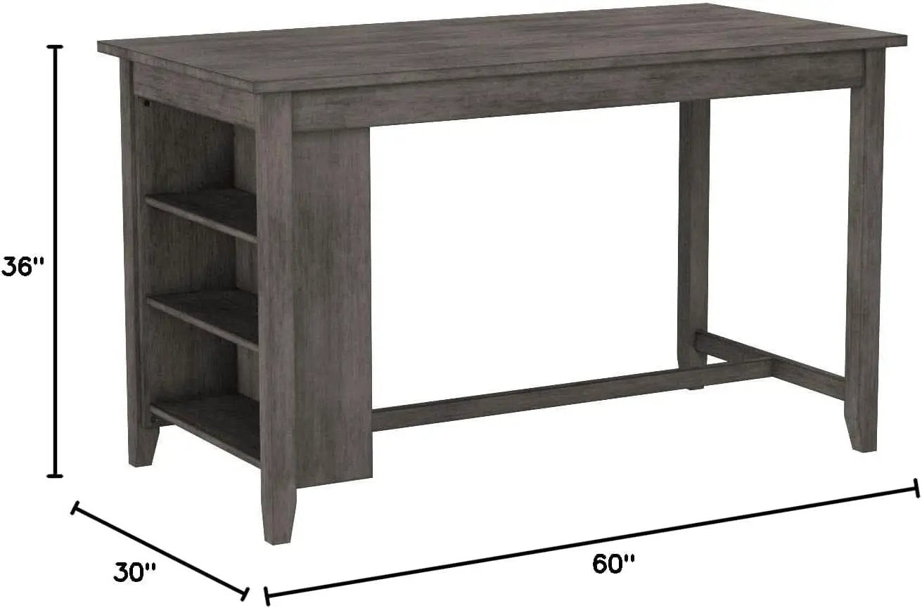 Caitbrook Rustic Counter Height Dining Table With Storage from PriceLows™