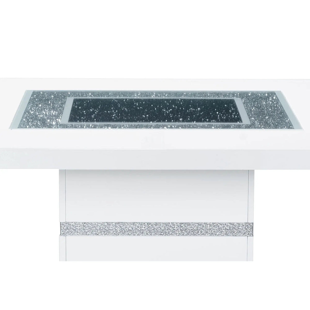 Ariya Bar Table | 47 Inch Square | Pedestal Base | Glass And Acrylic