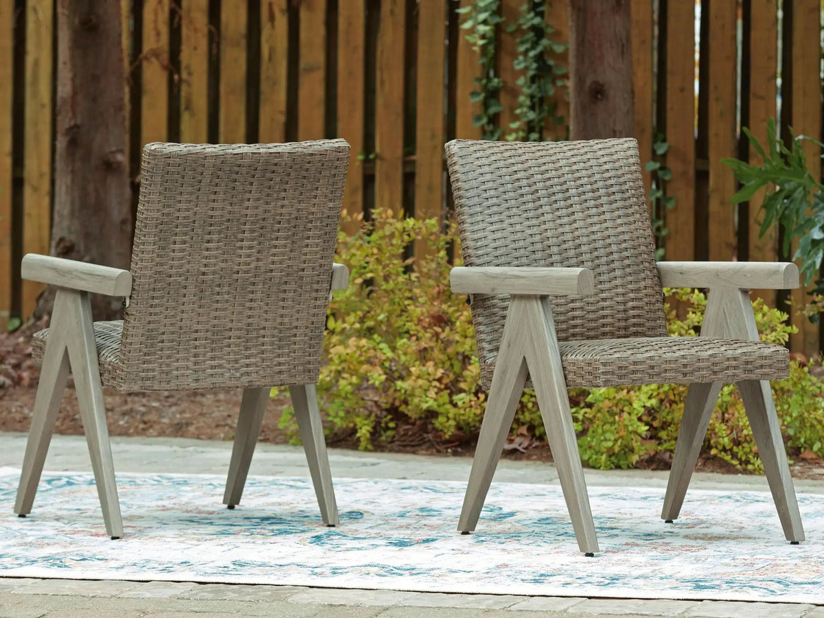 Cliff Trails Arm Chairs | Set Of 2 | Beige | Upholstered Seats