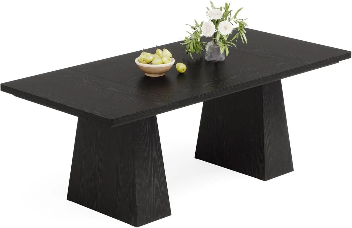 63-Inch Black Dining Table For 4 To 6 Guests For Kitchen And Dining from PriceLows™