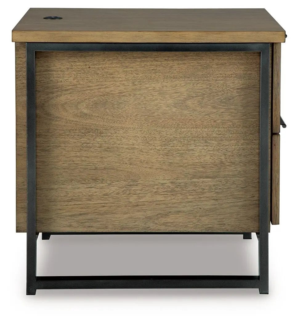 Montia Cocktail Table | Light Wood-Tone Finish | Contrasting Frame | Mixed-Material Look