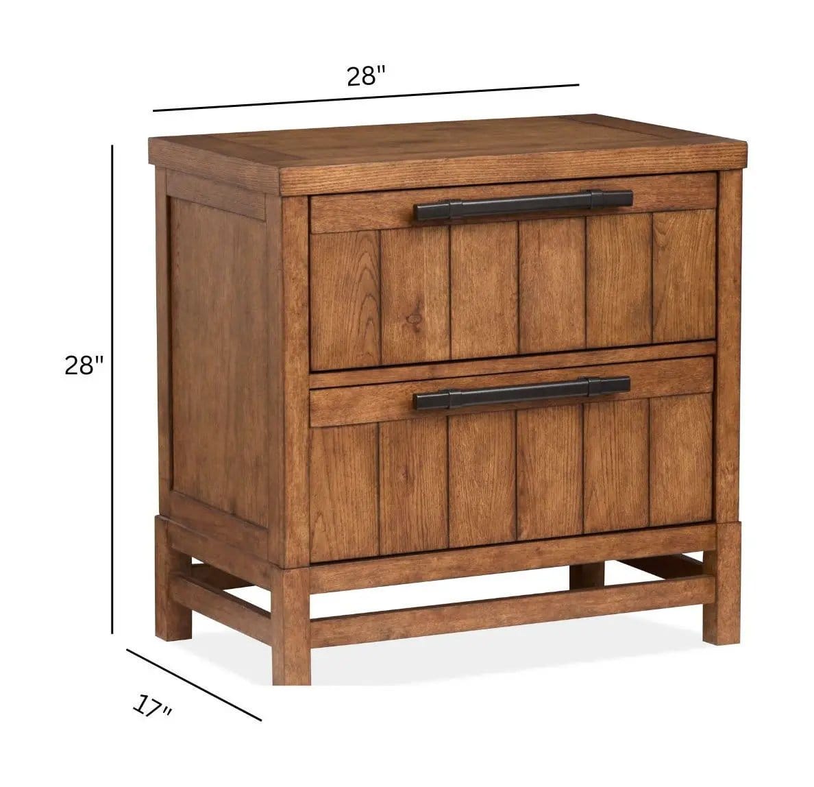 Conway Drawer Nightstand | 17 x 28 x 28 in | Oak Veneer | Honey Wheat