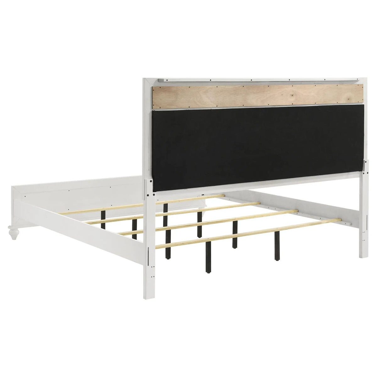 Barzini Wood Eastern King Panel Bed | 79.25 x 84.75 x 56 in | Wood | White