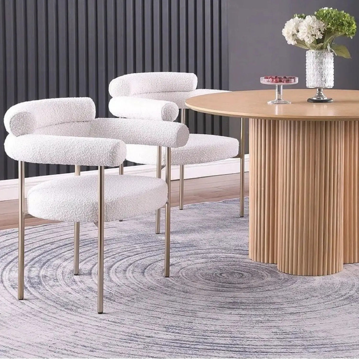 Dining Chairs | Armrests | Fabric Upholstery | Set Of 2
