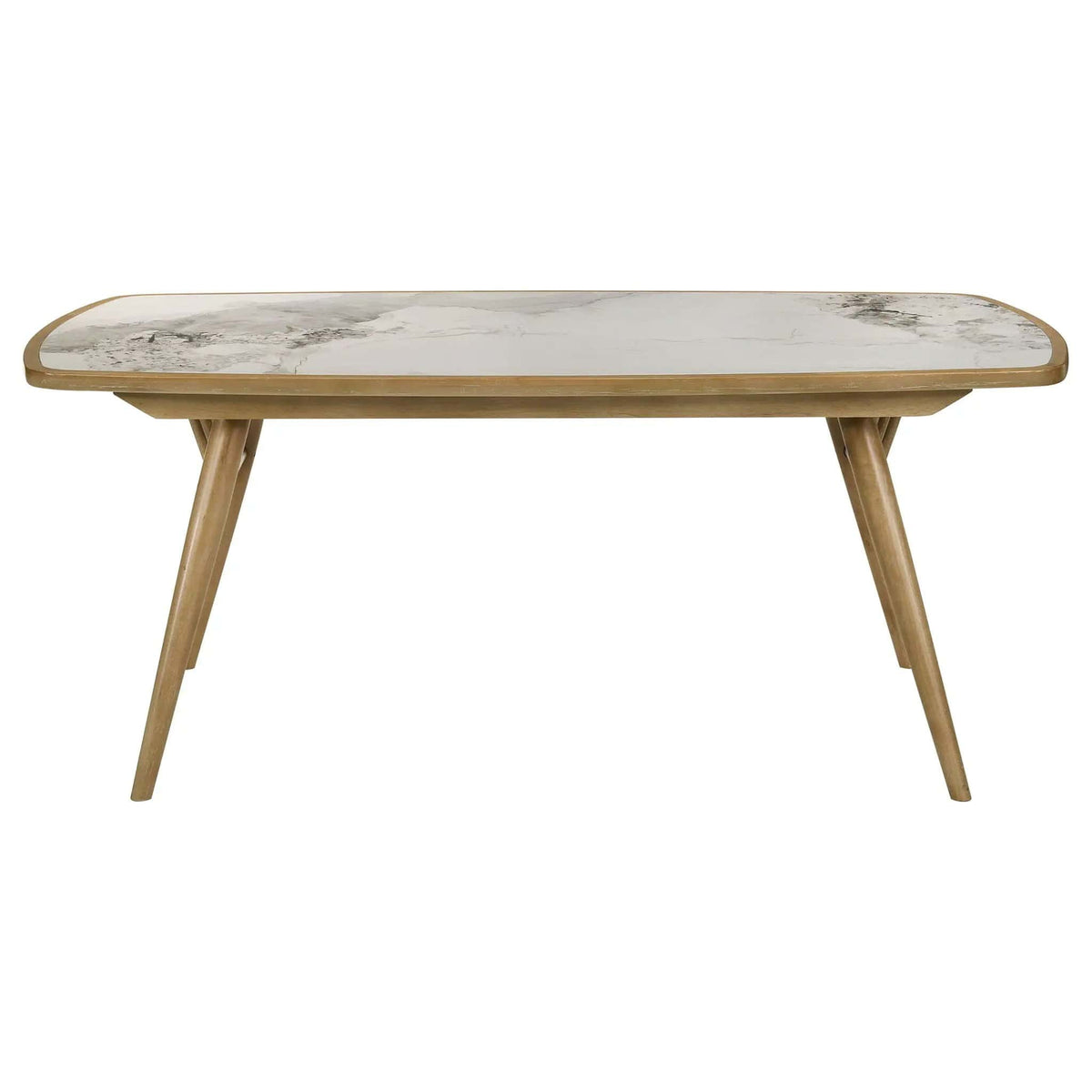 Croyden 7-piece Rectangular Dining Set Weathered | 7-Piece Set | Solid Wood & Marble | Natural