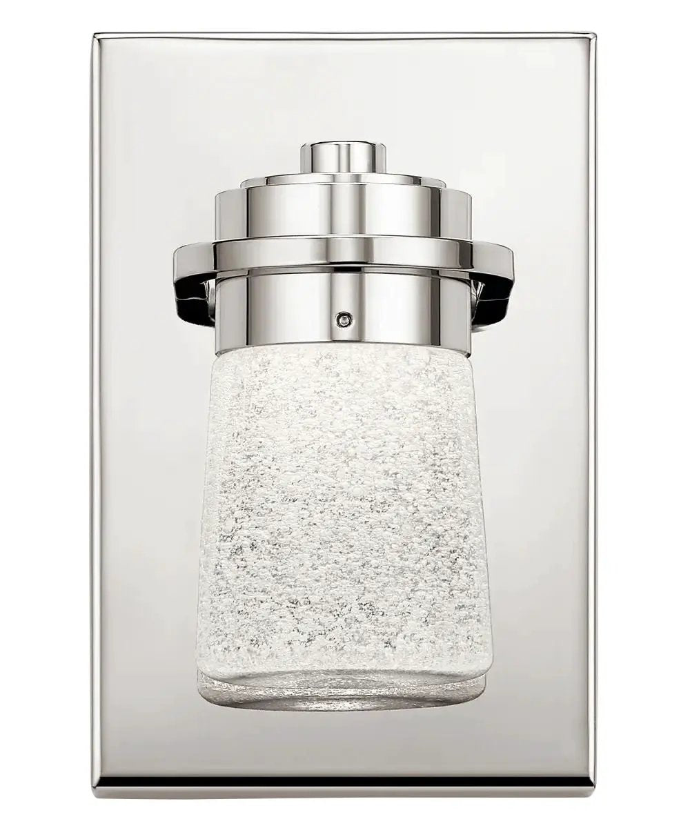 LED Vanity Light | Polished Nickel | Bubble Glass | 5 Inch