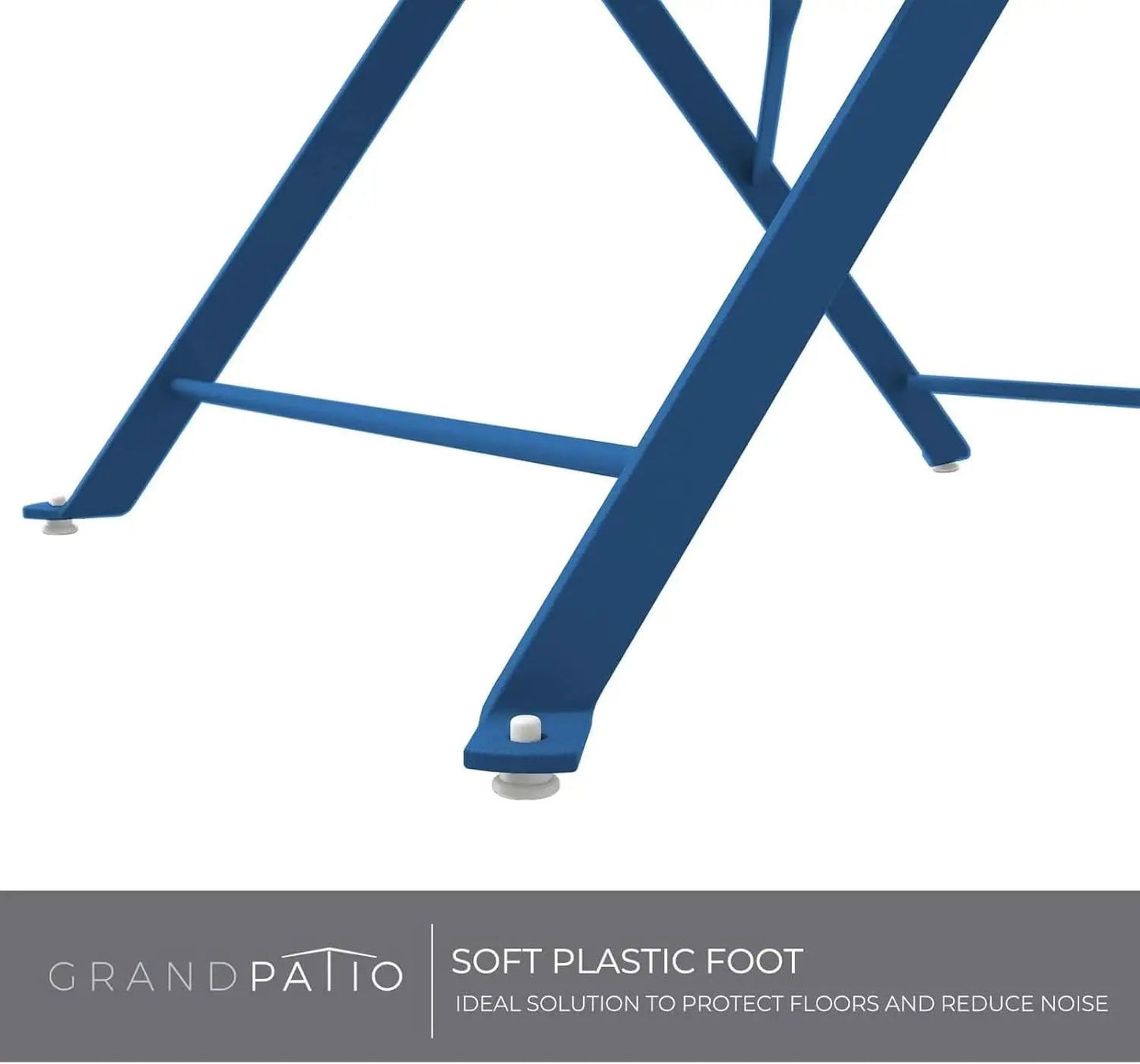 Peacock Blue Folding Patio Bistro Set 3 Piece Outdoor from PriceLows™