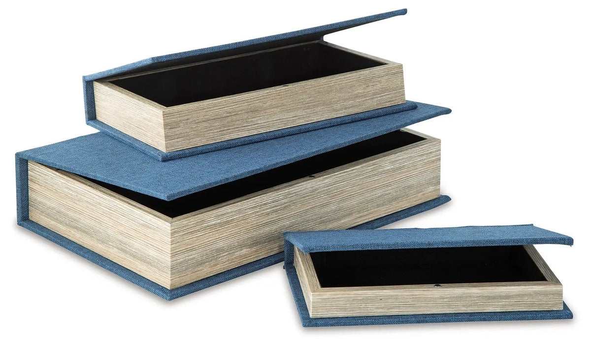 Jolina Keepsake Box Set | Set Of 3 | Linen Cover | Black Velvet Lining