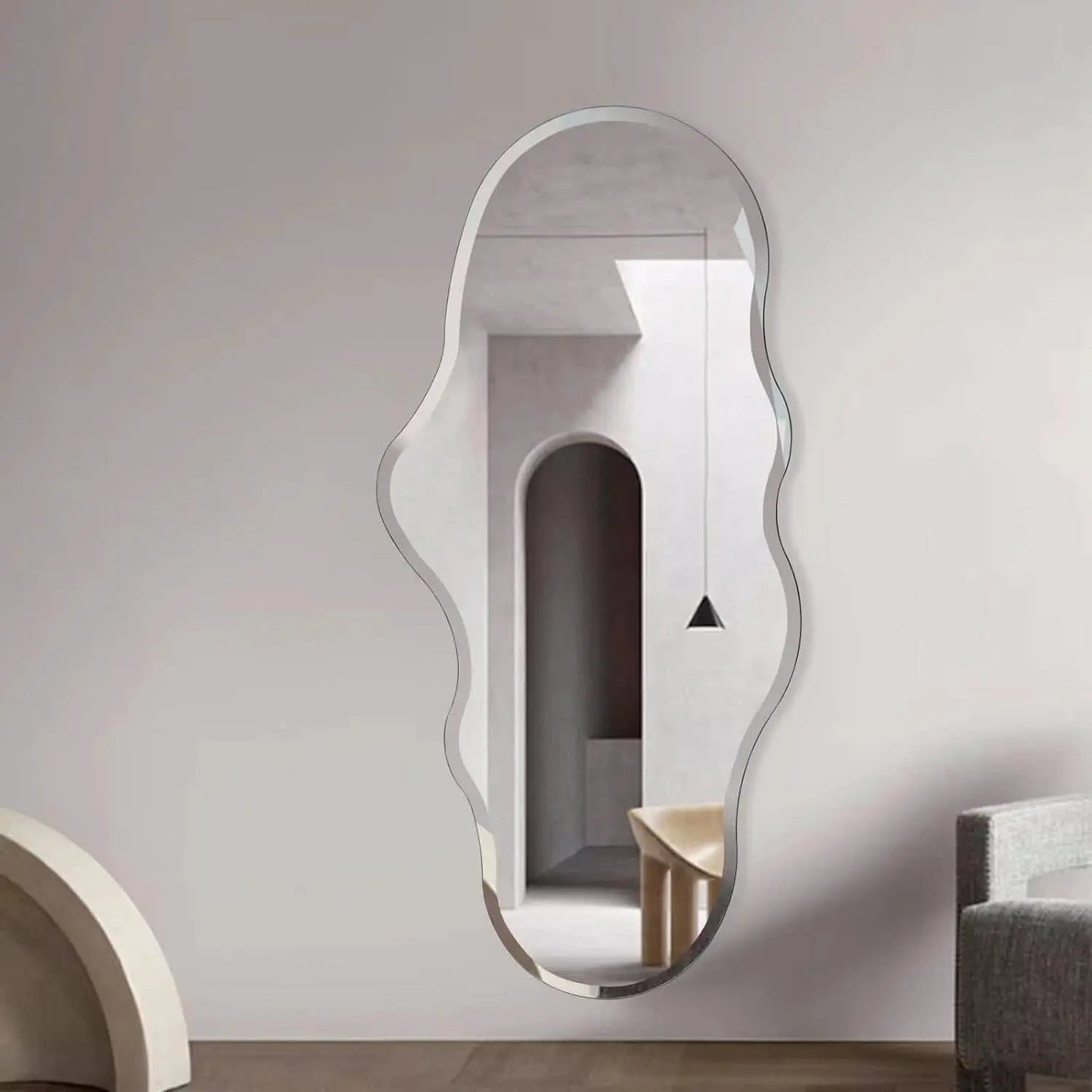 Full Length Wall Mounted Mirror 47x23 Frameless White from PriceLows™