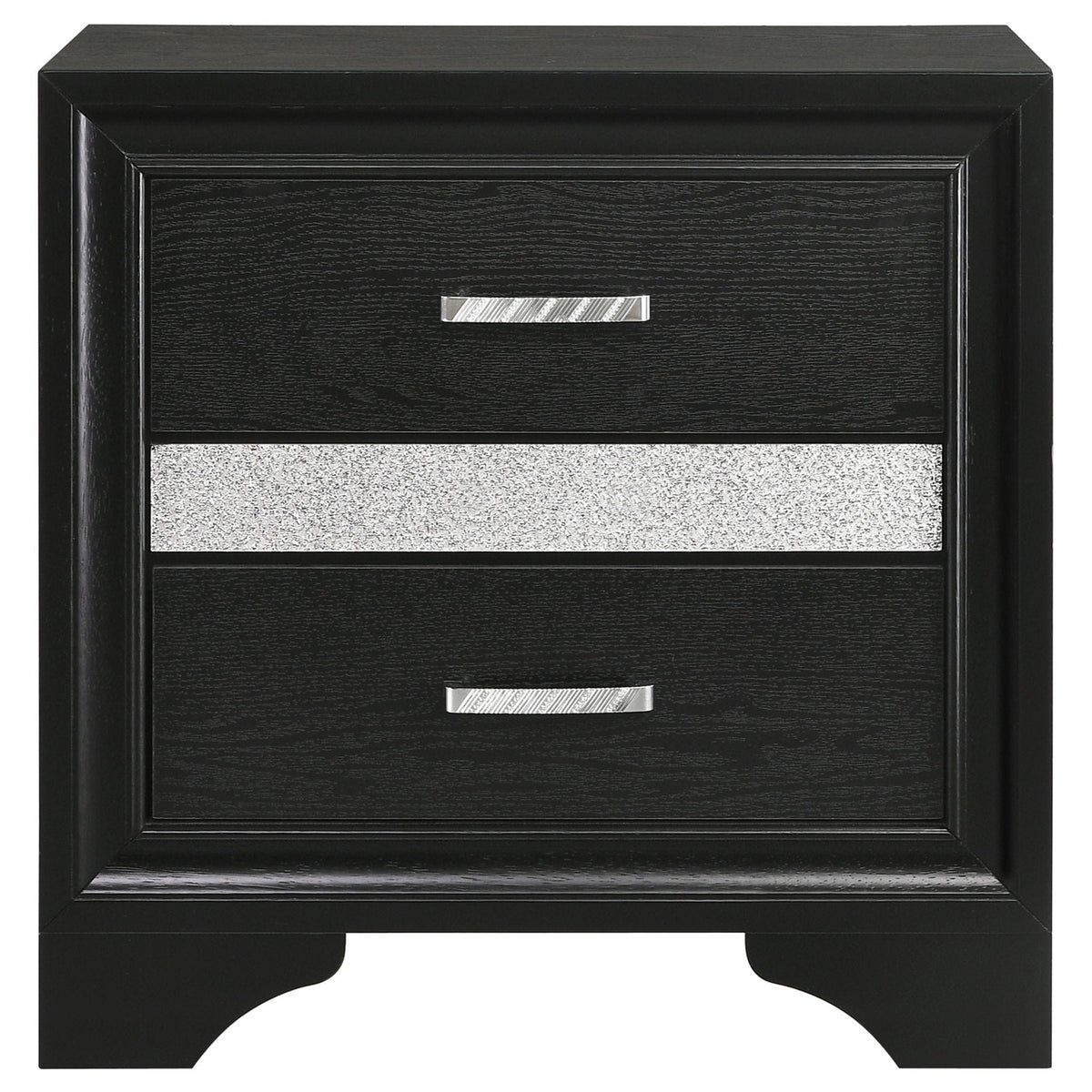 Miranda 3-drawer Nightstand Bedside Table | 26 x 16.5 x 26 in | Engineered Wood & Metal | Black