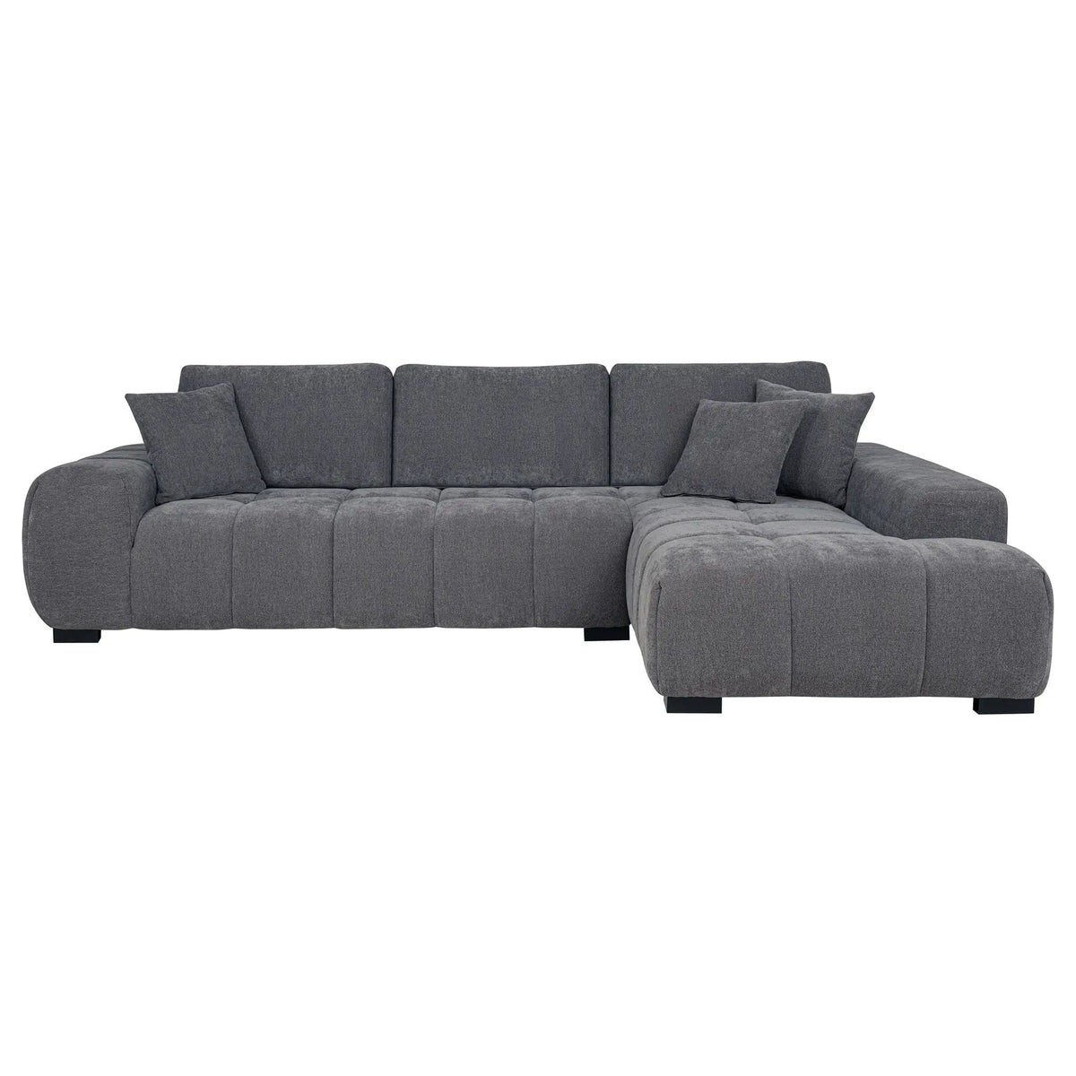 Octavia Upholstered Sectional Chaise Sofa Charcoal | 119.25 x 79.5 x 35.5 in | Living Room Furniture | Grey