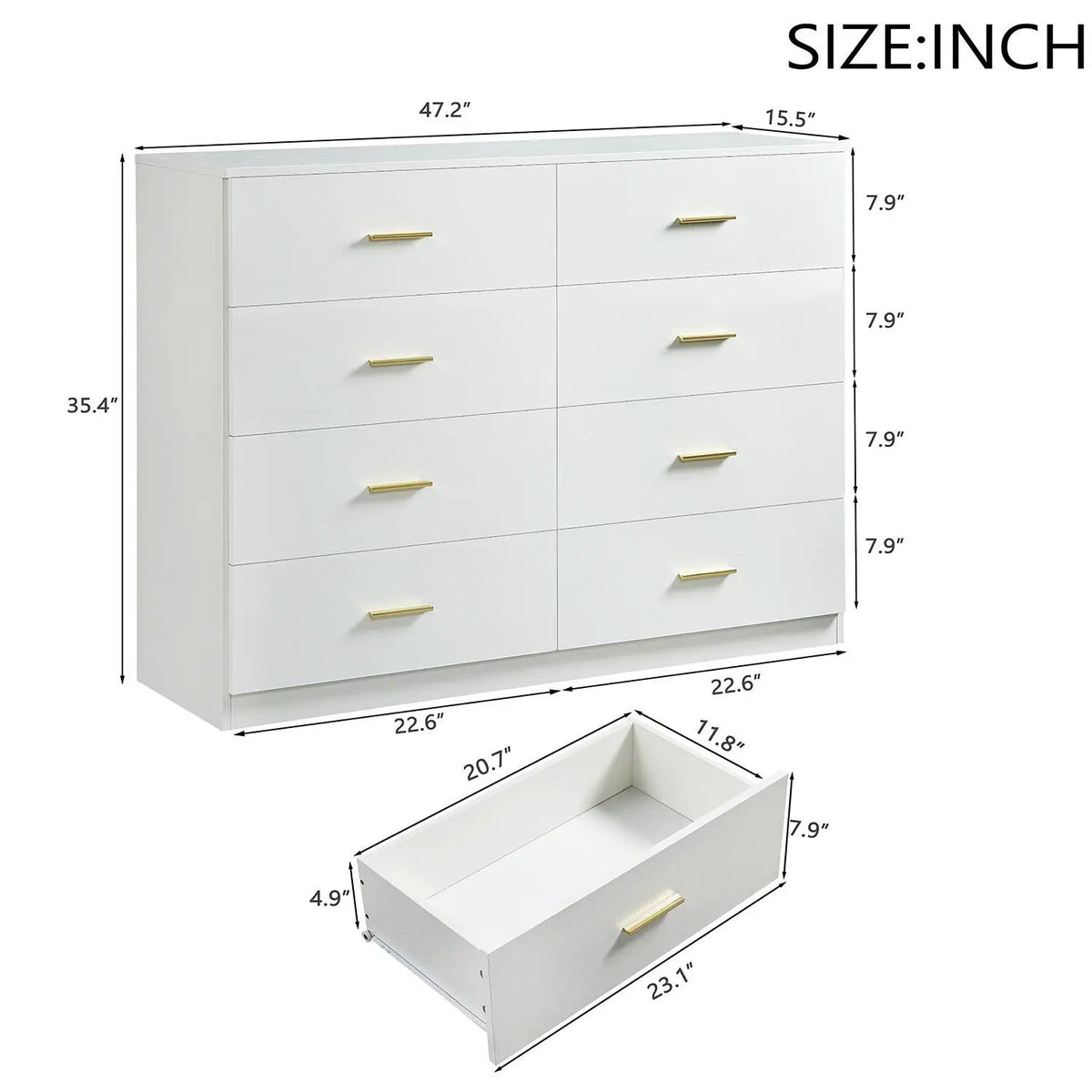 Modern Bedroom Dresser | Engineered Wood | Spacious Drawers