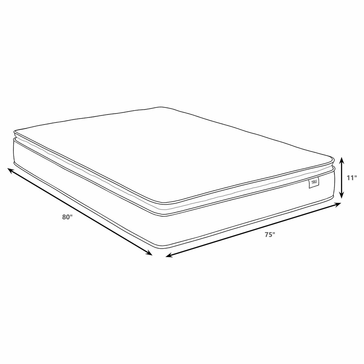 Hayes 11-inch Eastern King Pillow Top Foam Hybrid Mattress | 75 x 80 x 11 in | Fabric | Bedroom