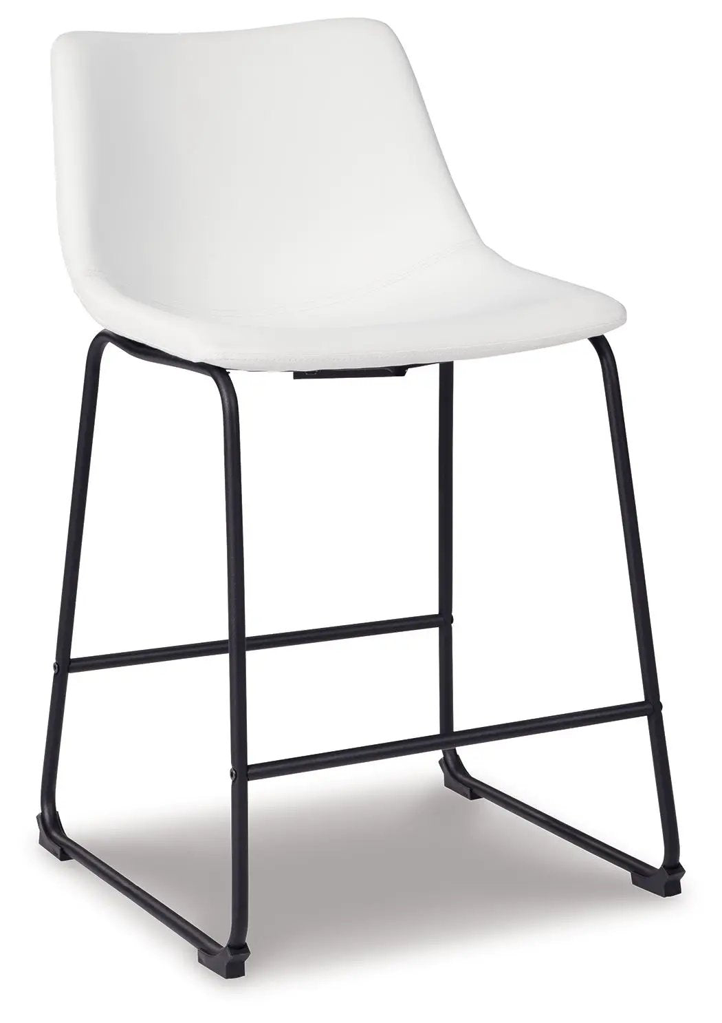 Centiar Upholstered Barstool | Set Of 2 | Contoured Bucket Seat | Tubular Metal Base