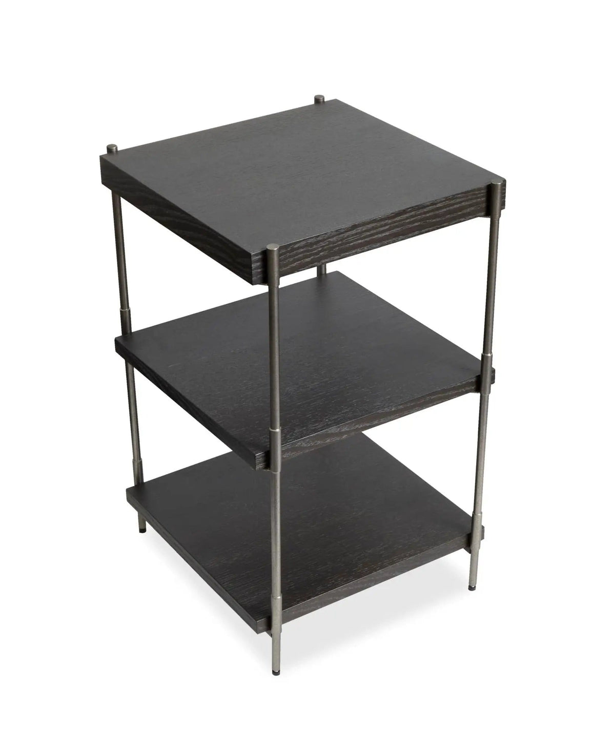 Spencer Rectangular Accent Table | 16 x 16 x 26 in | Oak Veneer & Metal | Dark Briarsmoke