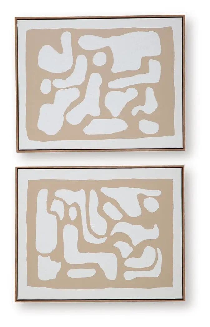 Waldett Wall Art Set (Set of 2) | 24 x 1.5 x 29.88 in | Home Furniture | Beige / White