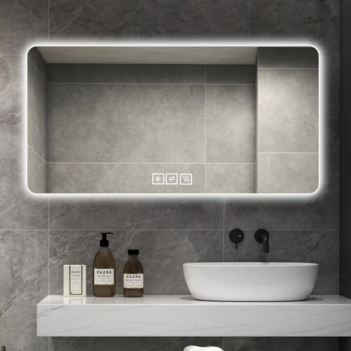 LED Bathroom Mirror | 59 Inch Width | 3 Color Dimmable Backlight | Corrosion Resistant