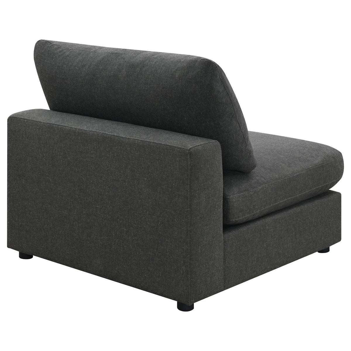 Serene Upholstered Armless Chair | 38 x 41 x 33 in | Linen & Polyester | Charcoal